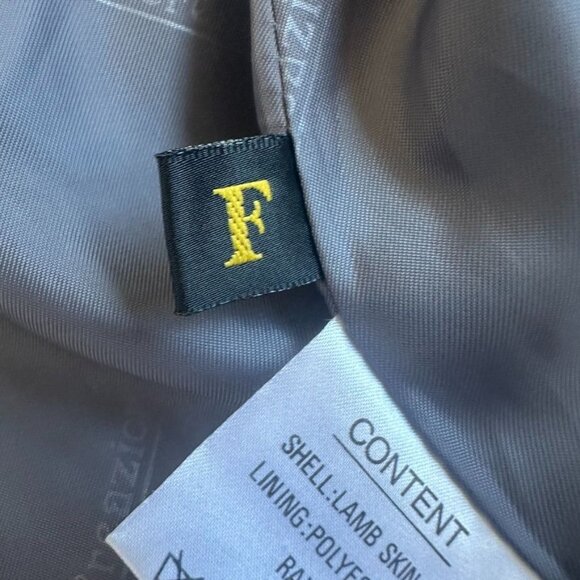 Vtg Lydia Creazioni By Ka Luk Gray Lamb Skin Leather Coat Size Ruffled Collar 1X - Picture 7 of 14